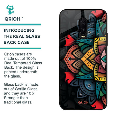 Retro Gorgeous Flower Glass Case for OnePlus 6T