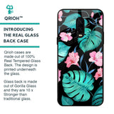 Tropical Leaves & Pink Flowers Glass case for OnePlus 6T