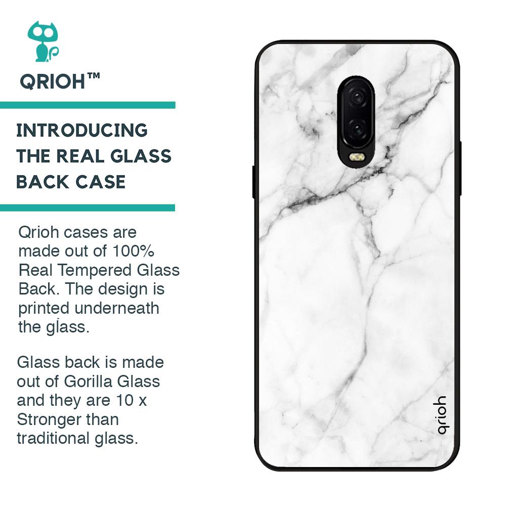 Modern White Marble Glass case for OnePlus 6T