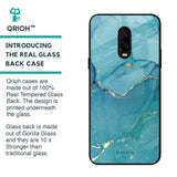 Blue Golden Glitter Glass Case for OnePlus 6T