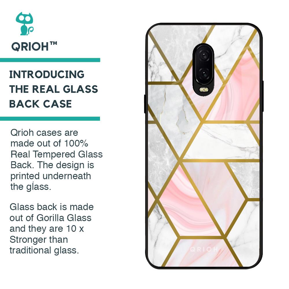 Geometrical Marble Glass Case for OnePlus 6T