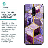 Purple Rhombus Marble Glass Case for OnePlus 6T