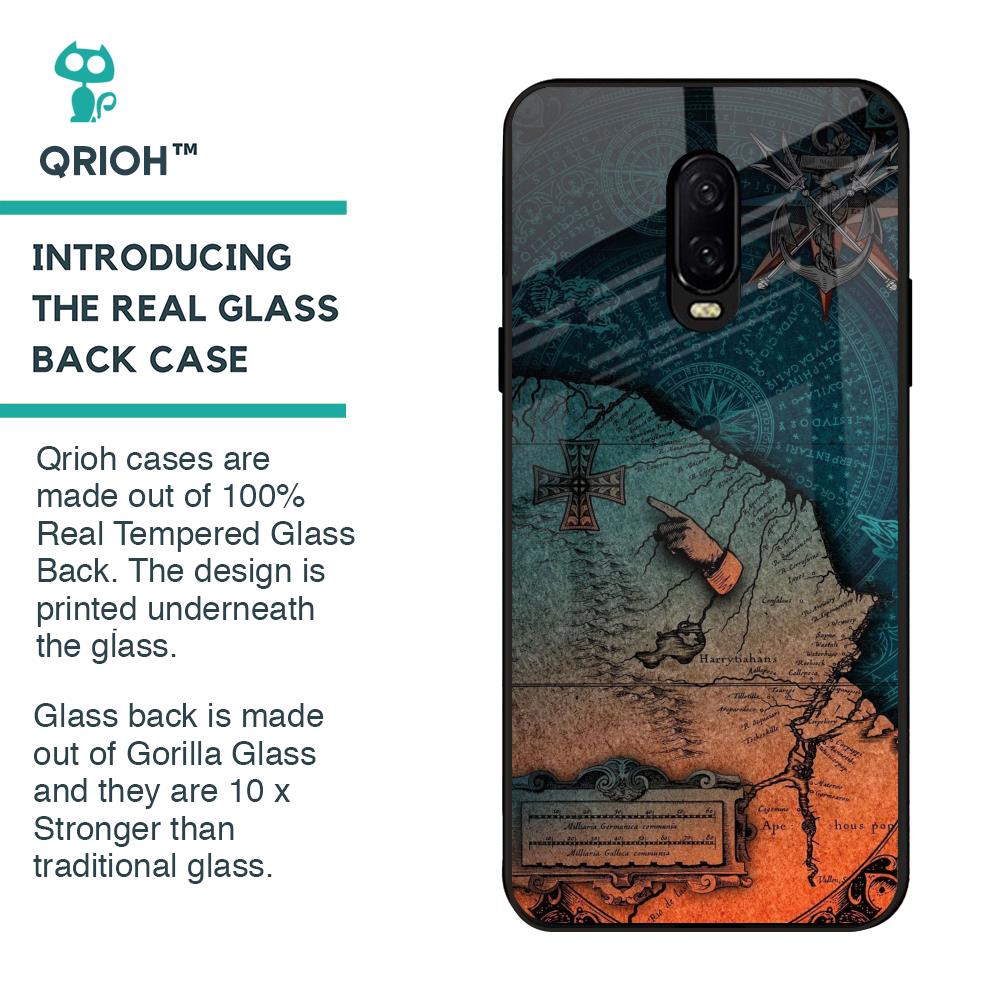 Geographical Map Glass Case for OnePlus 6T