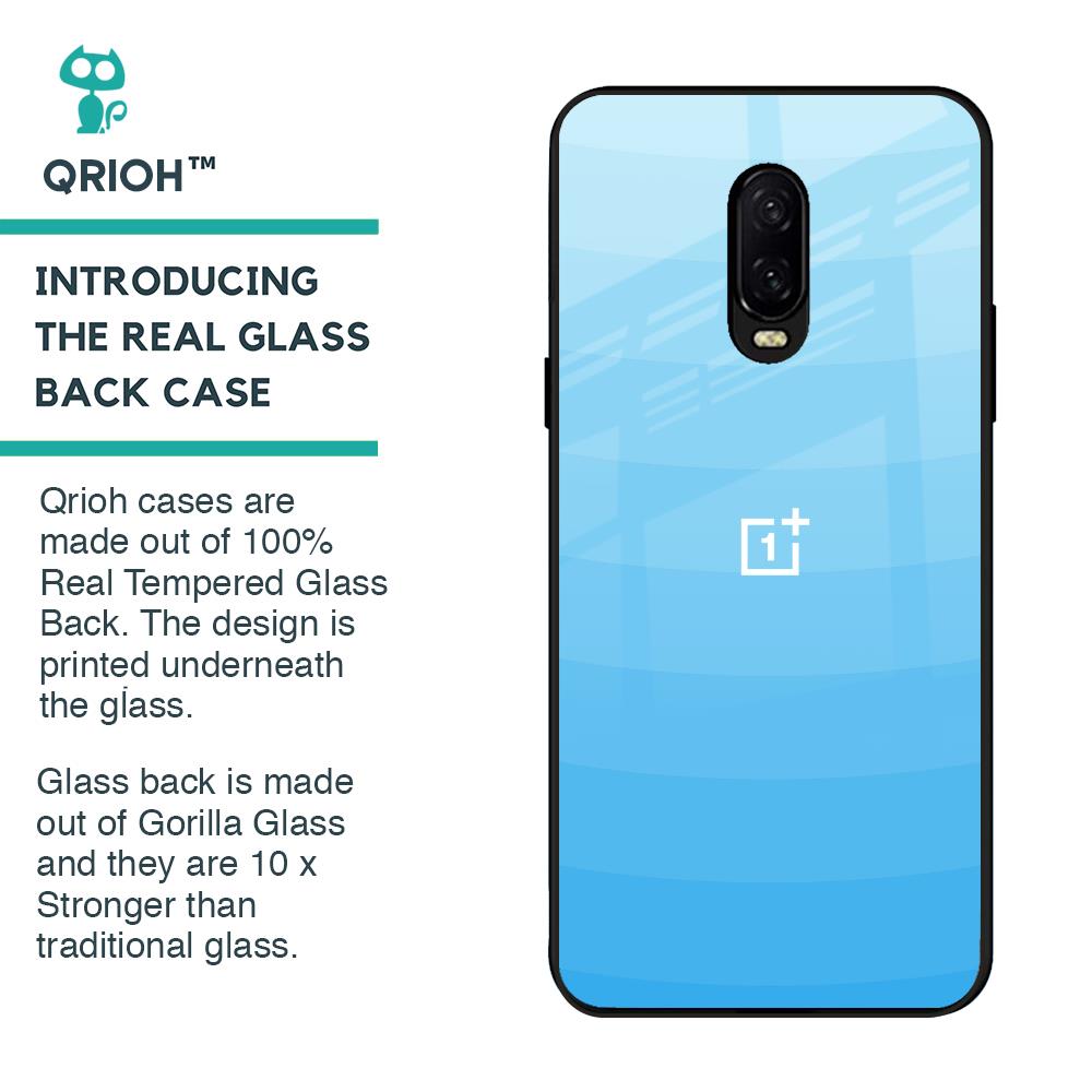 Wavy Blue Pattern Glass Case for OnePlus 6T