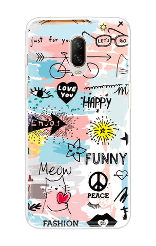 Happy Doodle OnePlus 6T Back Cover