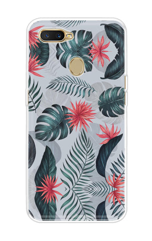 Retro Floral Leaf Oppo A7 Back Cover
