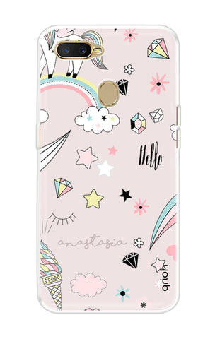 Unicorn Doodle Oppo A7 Back Cover