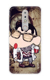 Nerdy Shinchan Nokia 7.1 Back Cover