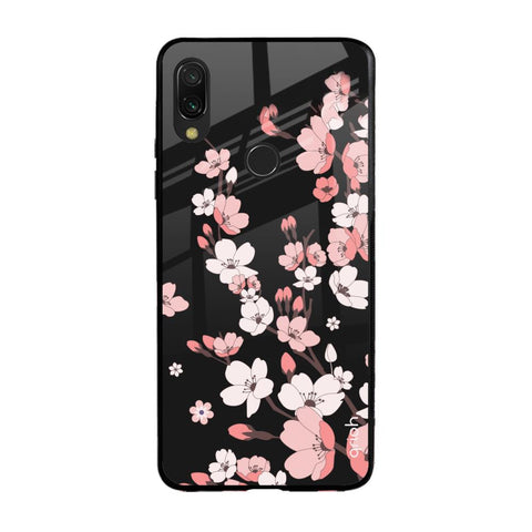 Black Cherry Blossom Mi Redmi Note 7 Glass Cases & Covers Online