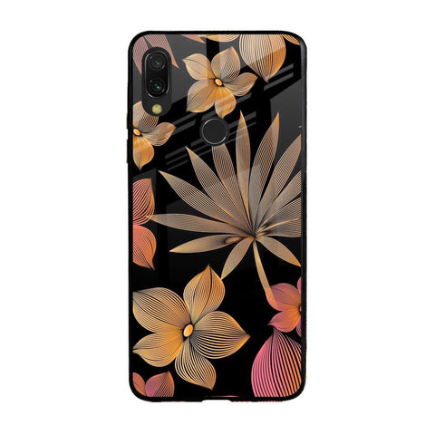 Lines Pattern Flowers Xiaomi Redmi Note 7 Glass Back Cover Online