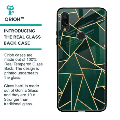 Abstract Green Glass Case For Xiaomi Redmi Note 7