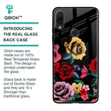 Floral Decorative Glass Case For Xiaomi Redmi Note 7