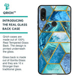 Turquoise Geometrical Marble Glass Case for Xiaomi Redmi Note 7