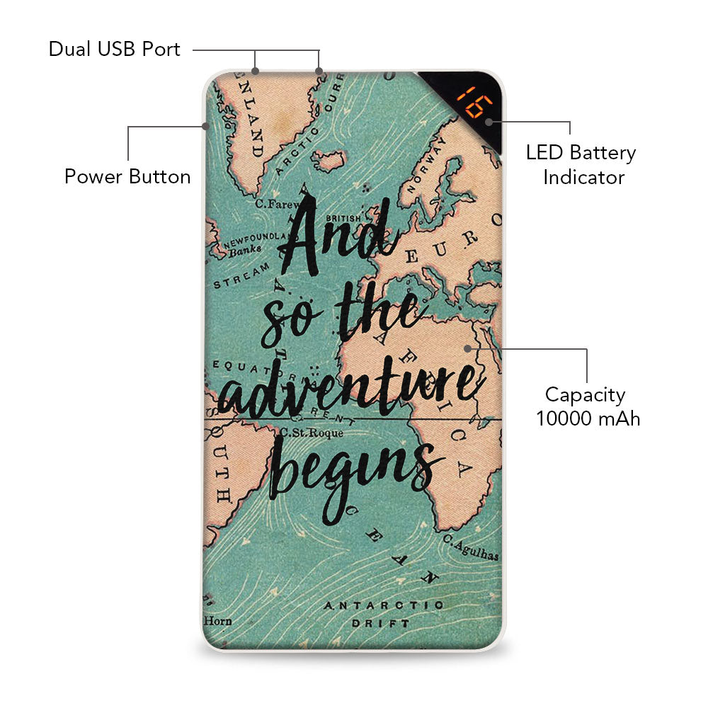Adventure Begins 10000 mAh Universal Power Bank