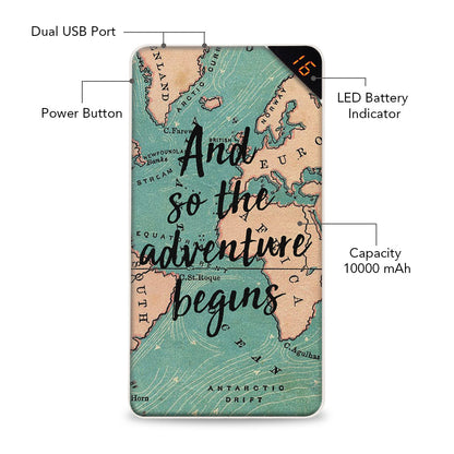 Adventure Begins 10000 mAh Universal Power Bank
