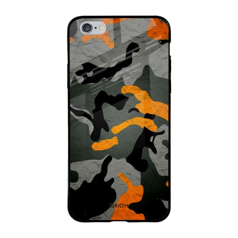Camouflage Orange iPhone 6 Plus Glass Back Cover Online