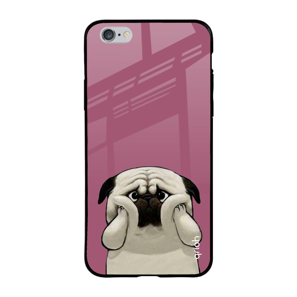 Funny Pug Face iPhone 6 Plus Glass Back Cover Online