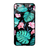 Tropical Leaves & Pink Flowers iPhone 6 Plus Glass Back Cover Online