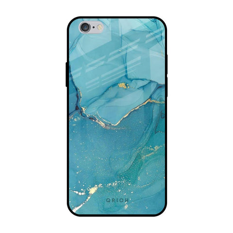 Blue Golden Glitter iPhone 6 Plus Glass Back Cover Online
