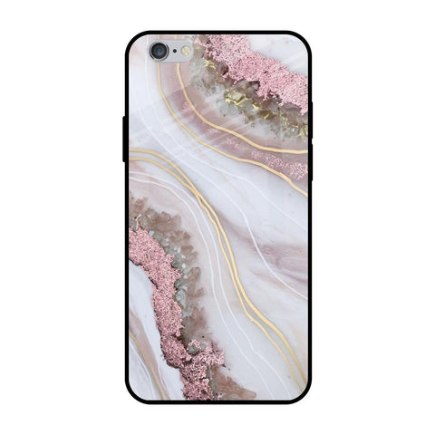 Pink & Gold Gllitter Marble iPhone 6 Plus Glass Back Cover Online