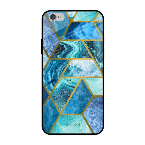 Turquoise Geometrical Marble iPhone 6 Plus Glass Back Cover Online