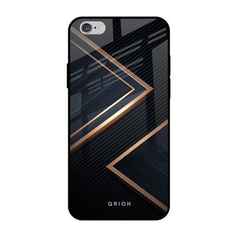 Sleek Golden & Navy iPhone 6 Plus Glass Back Cover Online