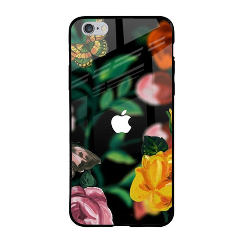 Flowers & Butterfly iPhone 6 Plus Glass Back Cover Online