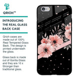 Floral Black Band Glass Case For iPhone 6 Plus