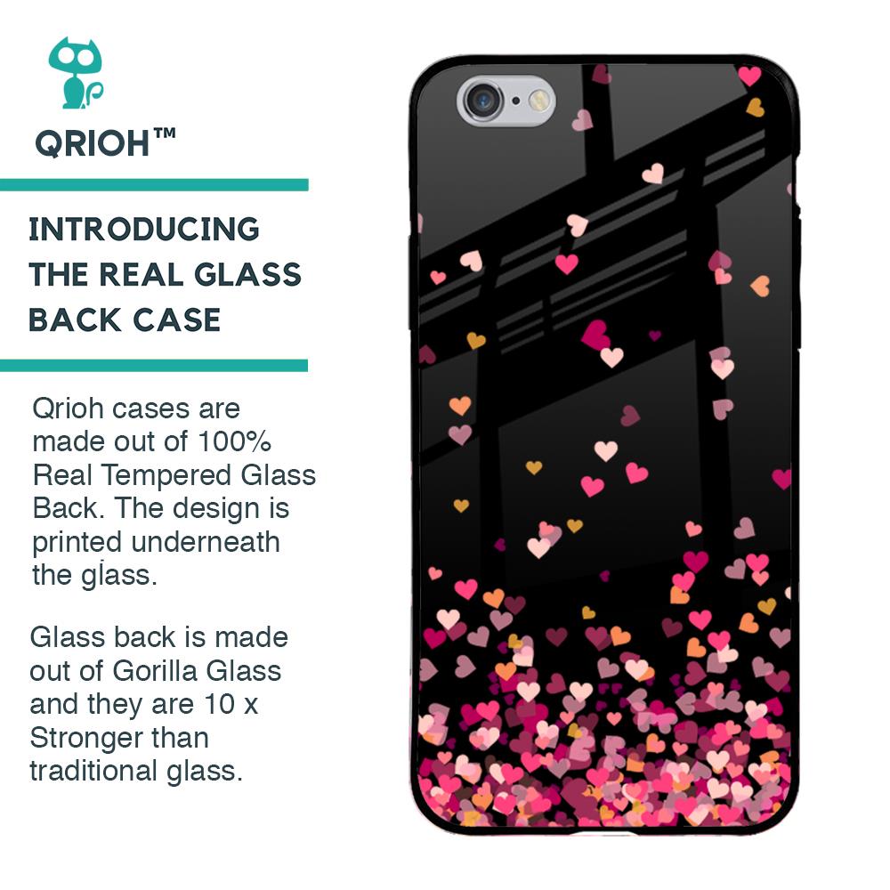 Heart Rain Fall Glass Case For iPhone 6 Plus