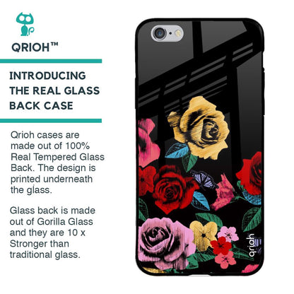 Floral Decorative Glass Case For iPhone 6 Plus