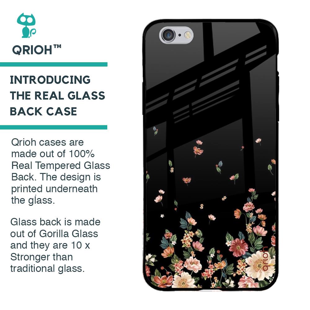 Floating Floral Print Glass Case for iPhone 6 Plus