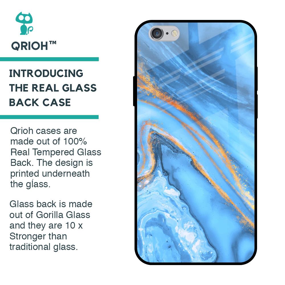 Vibrant Blue Marble Glass Case for iPhone 6 Plus