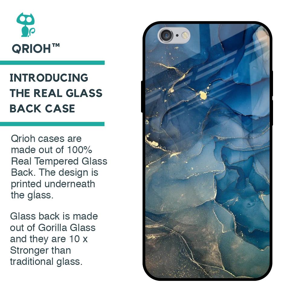 Blue Cool Marble Glass Case for iPhone 6 Plus