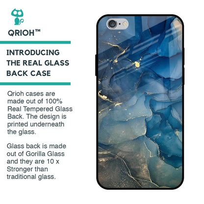Blue Cool Marble Glass Case for iPhone 6 Plus
