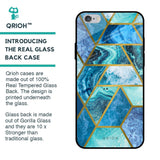 Turquoise Geometrical Marble Glass Case for iPhone 6 Plus