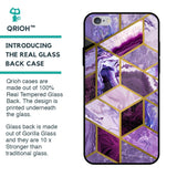 Purple Rhombus Marble Glass Case for iPhone 6 Plus