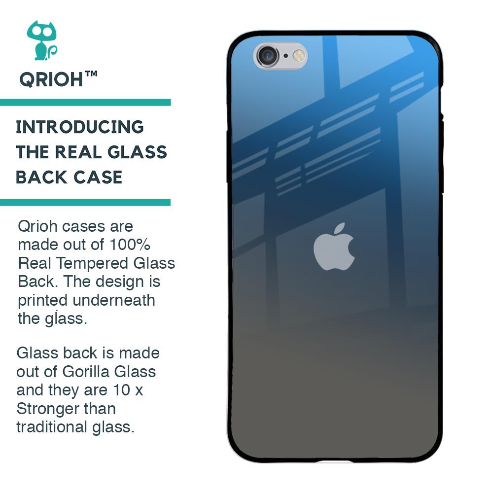 Blue Grey Ombre Glass Case for iPhone 6 Plus