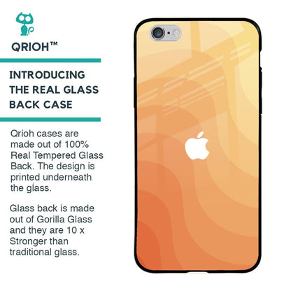 Orange Curve Pattern Glass Case for iPhone 6 Plus