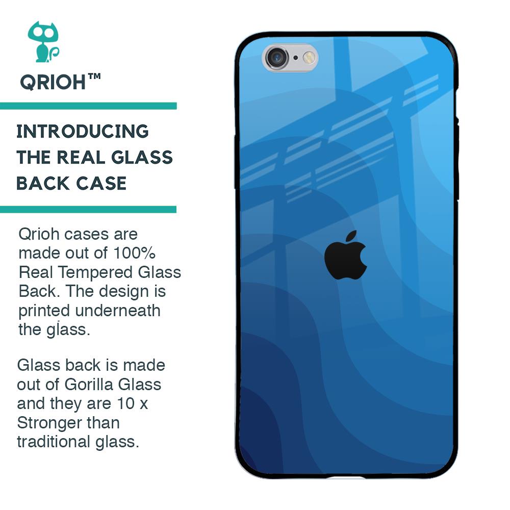 Blue Wave Abstract Glass Case for iPhone 6 Plus