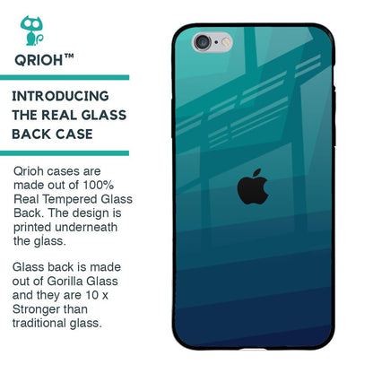 Green Triangle Pattern Glass Case for iPhone 6 Plus