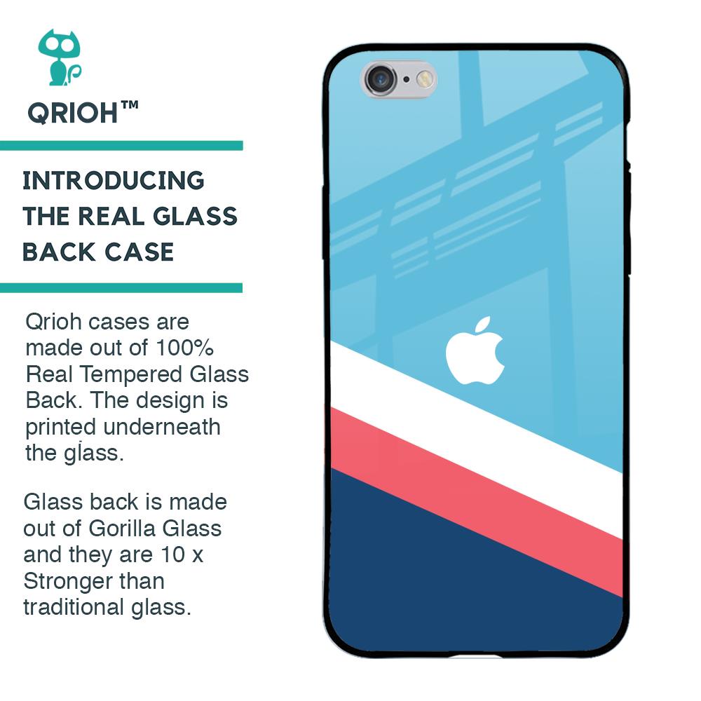 Pink & White Stripes Glass Case For iPhone 6 Plus