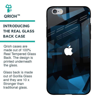 Polygonal Blue Box Glass Case For iPhone 6 Plus