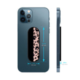 Half Leopard Half Black Glass case with Slider Phone Grip Combo