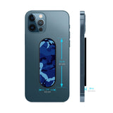 Dark Army Blue Glass case with Slider Phone Grip Combo