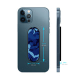 Dark Army Blue Glass case with Slider Phone Grip Combo