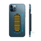 Black And Yellow Stripes Glass case with Slider Phone Grip Combo