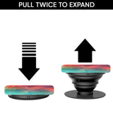 Colorful Aura Glass case with Square Phone Grip Combo
