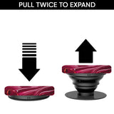 Crimson Ruby Glass case with Square Phone Grip Combo