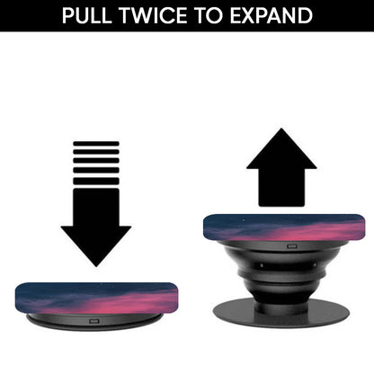 Moon Night Glass case with Square Phone Grip Combo