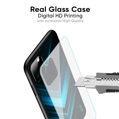 Vertical Blue Arrow Glass Case For iPhone XS Max